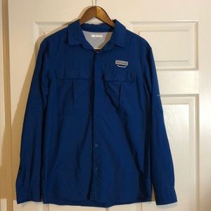 Columbia Blue Button Down Omni Shield